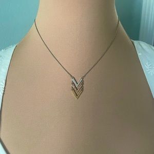 Touchstone Crystal Swarovski triple V necklace